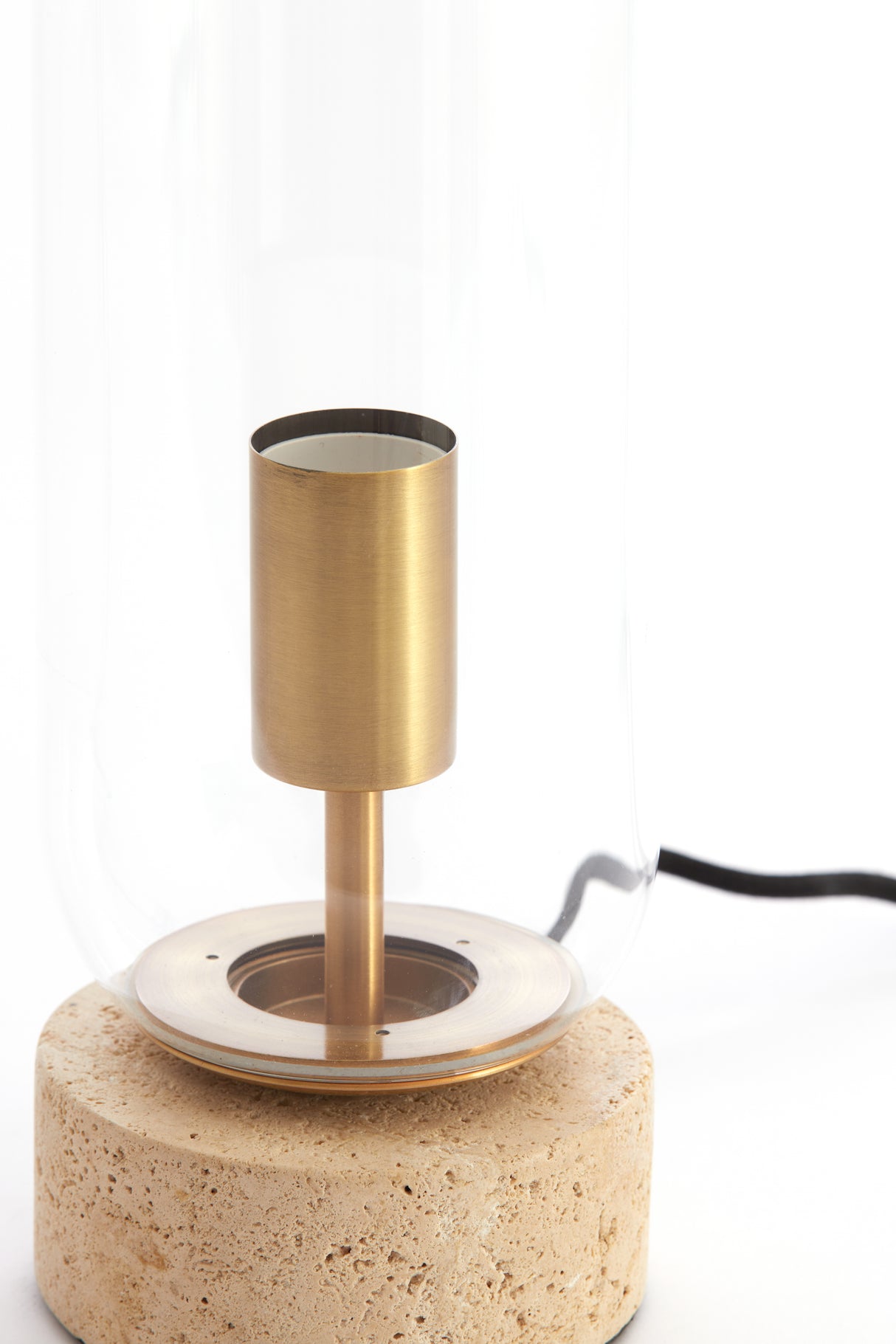 Elegant Glass and Bronze Table Lamp Ø12x35 cm - Rylano Collection