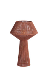 Brick Red Jute Table Lamp - Diameter 30cm, Height 47cm (Model: Fugia)