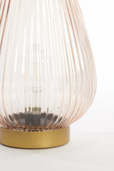 Elegant Peach & Gold LED Glass Table Lamp Ø21x28 cm