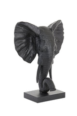 Elephant Sculpture - Matte Black 38.5x19.5x49 cm
