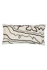 Decorative Beige and Black Rectangular Cushion