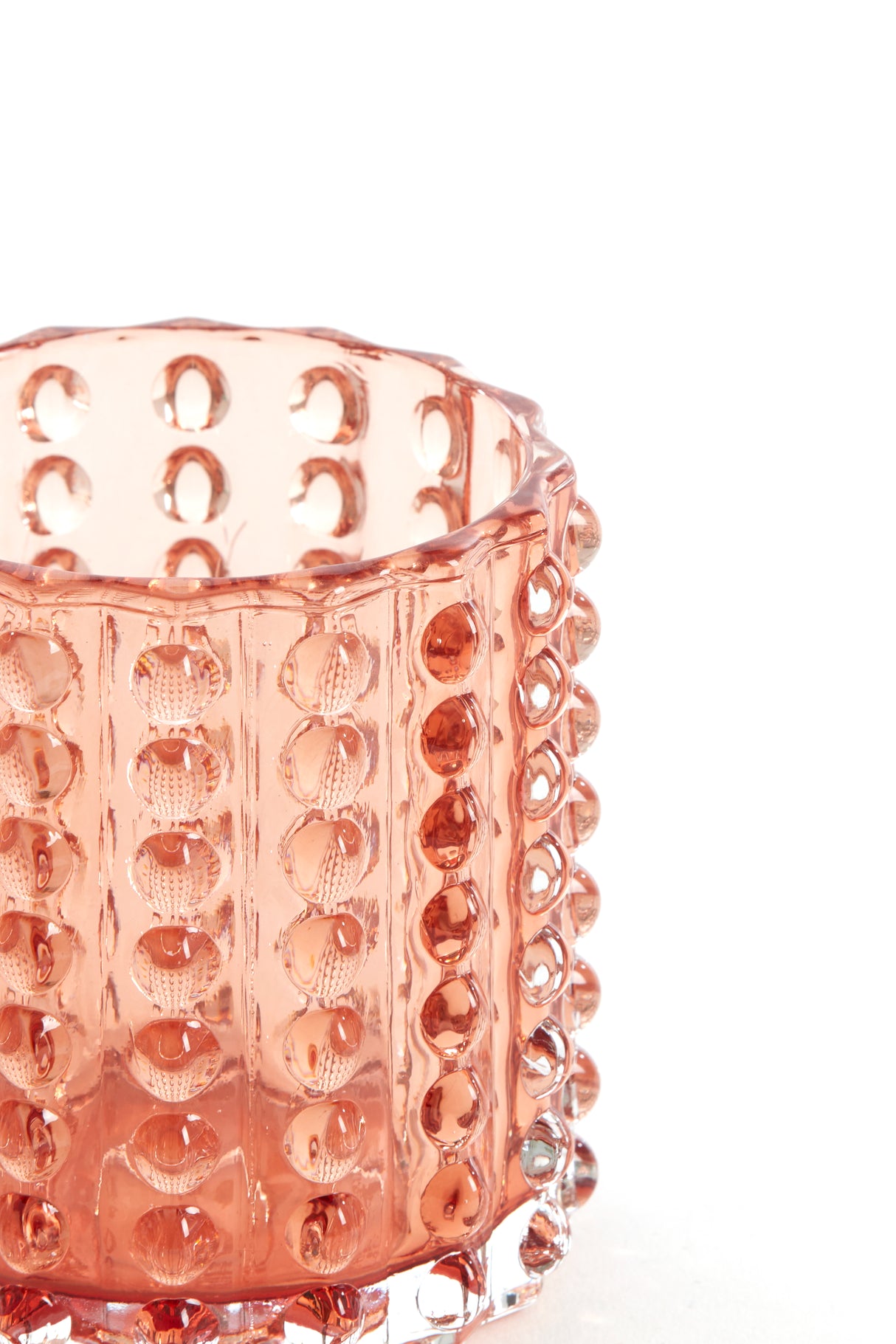 Peach Bublina Glass Tealight Holder Ø9.5x10 cm
