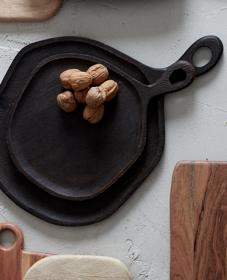 Elegant Dark Brown Kumasi Wood Cutting Board - 46x31x1.5 cm