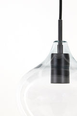 Elegant 5-Light Chandelier Ø61x66 cm Rakel - Matte Black & Clear Glass