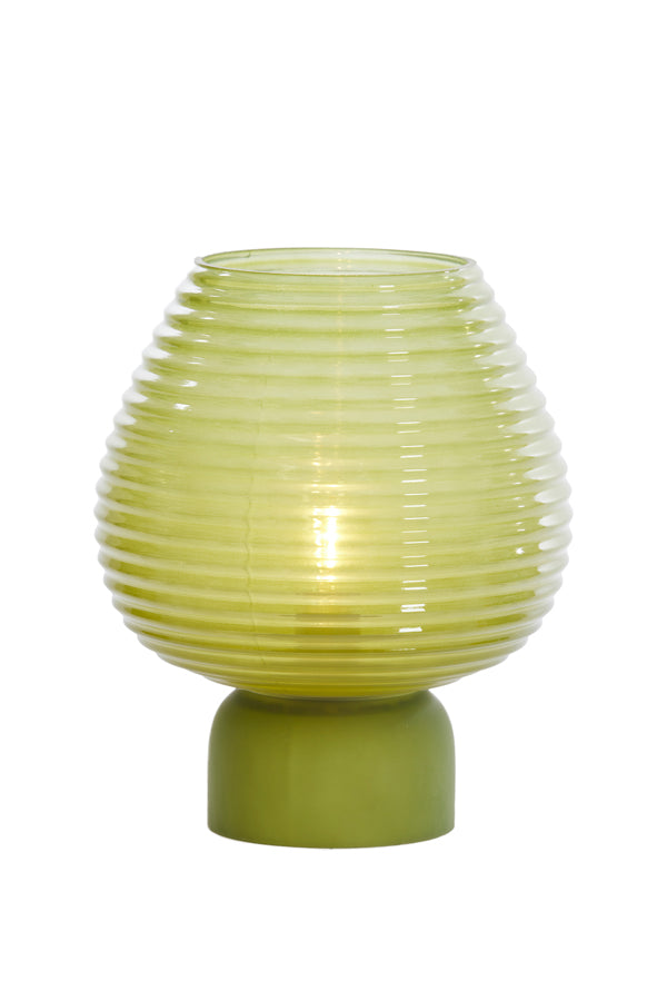 Elegant Green Glass LED Table Lamp Ø22x27 cm