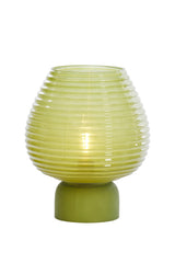 Elegant Green Glass LED Table Lamp Ø22x27 cm