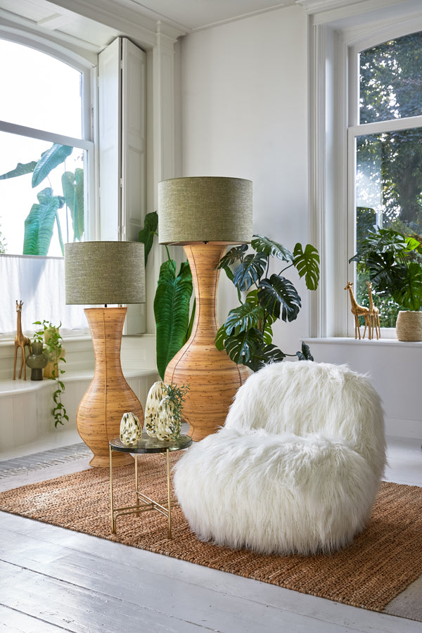 Rattan Weave Floor Lamp Ø42x145 cm - Bupak Natural Glow