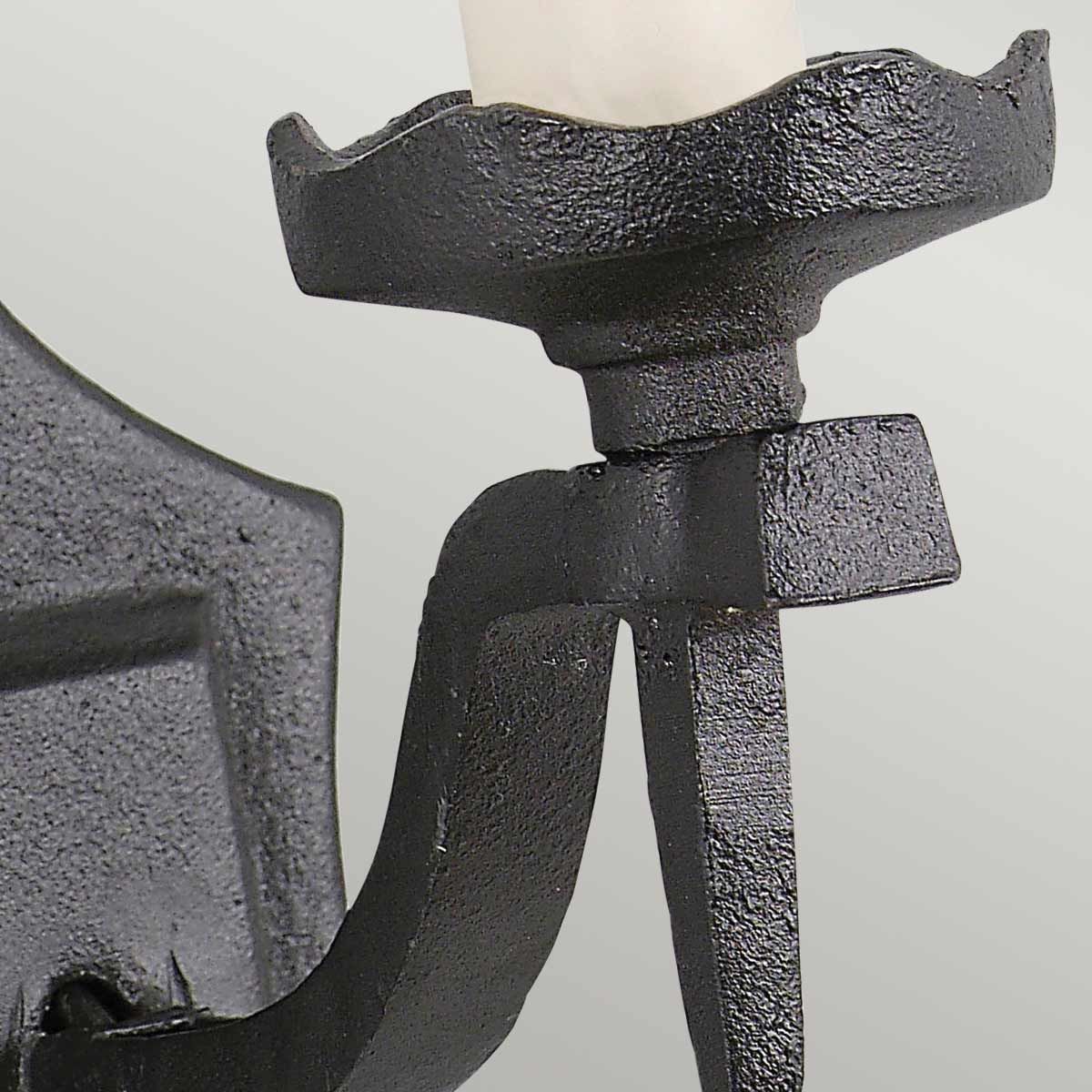 Medieval Black Wrought Iron Wall Sconce