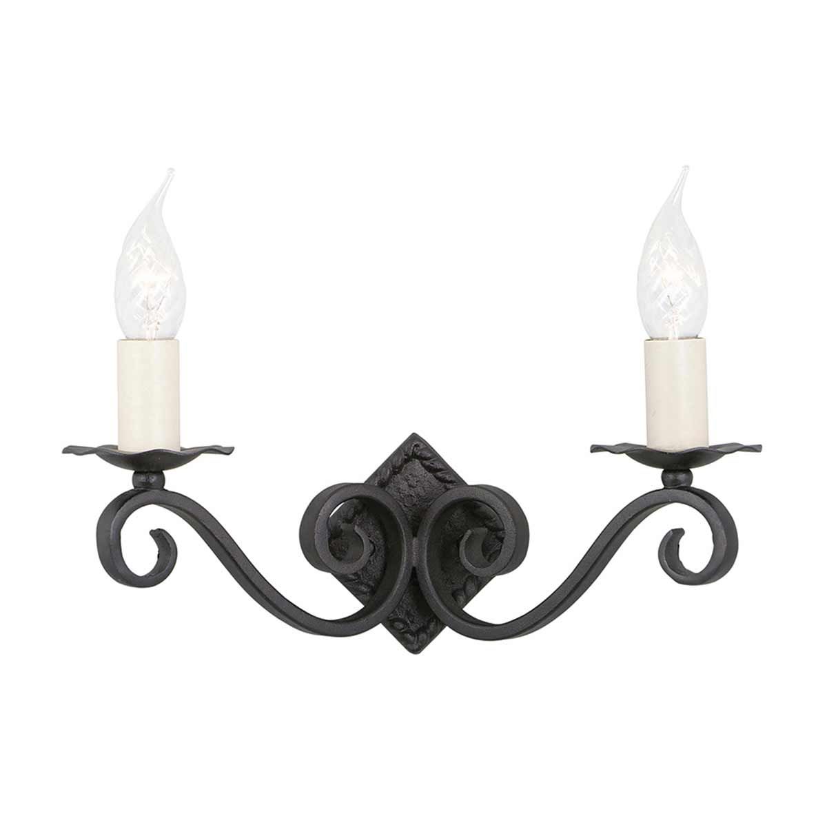 Rustic Elegance Wall Sconce in Black Wrought Iron