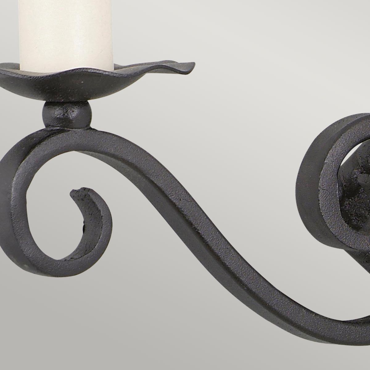 Rustic Elegance Wall Sconce in Black Wrought Iron