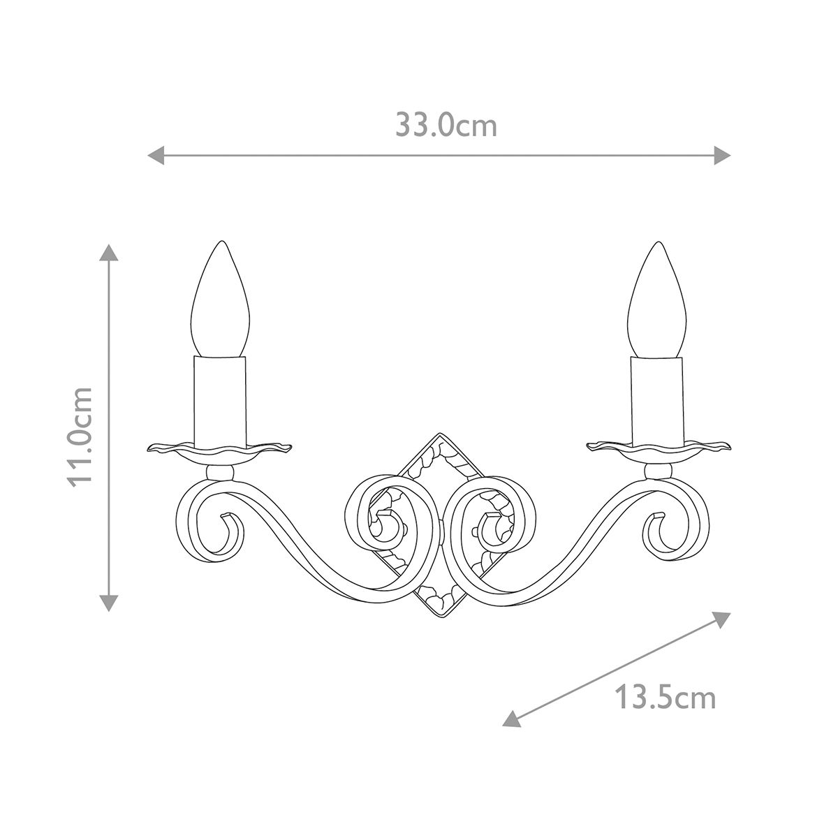 Rustic Elegance Wall Sconce in Black Wrought Iron