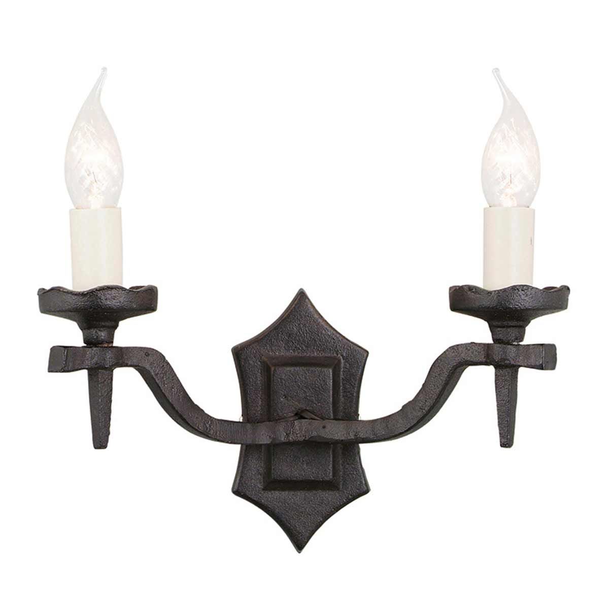 Rectory Double Light Black Wall Sconce