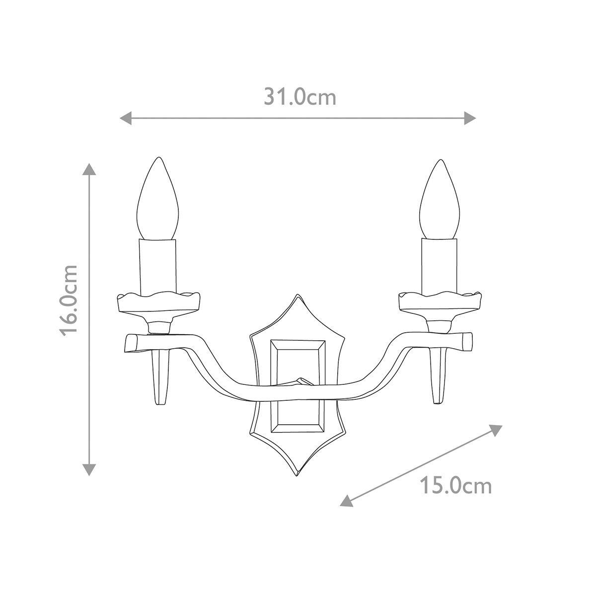 Rectory Double Light Black Wall Sconce