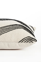 Elegant Mackey Beige and Black Lumbar Cushion 60x30 cm