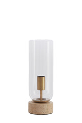 Elegant Glass and Bronze Table Lamp Ø12x35 cm - Rylano Collection