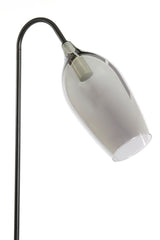 Elegant Smoked Glass and Matte Black Floor Lamp - 67x30.5x160 cm