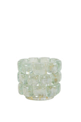 Mosaic Glass Tealight Holder Light Blue Ø9.5x8.5 cm