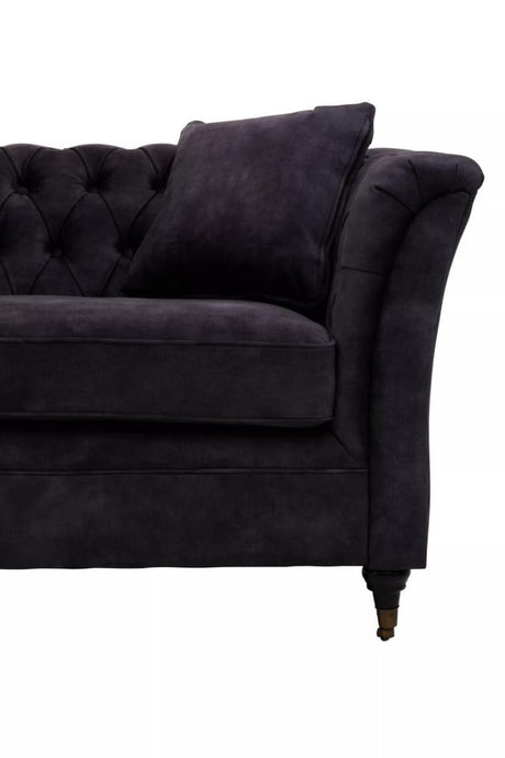 Sabrina Three Seat Grey Velvet Sofa