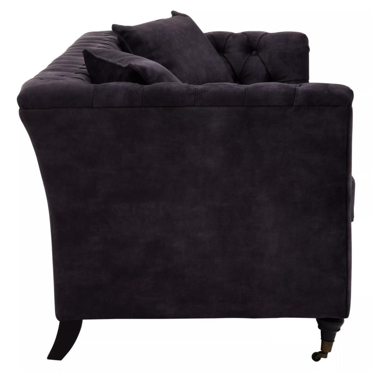 Sabrina Three Seat Grey Velvet Sofa