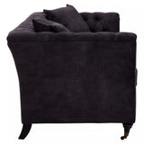 Sabrina Three Seat Grey Velvet Sofa