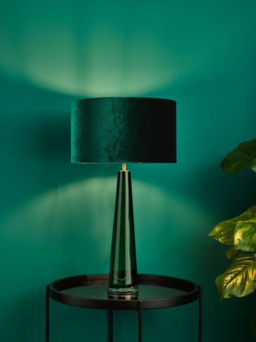 Akavia Green Velvet Drum Shade 35cm 35cm