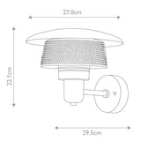 Saturne 1 Light Wall Lantern Grey