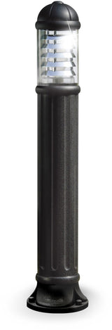 Sauro 1100 11W E27 LED CCT, Bollard, Grey/Clear/Alum Louvre