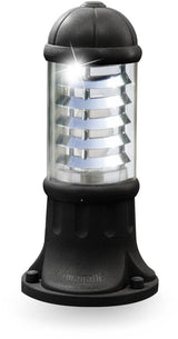 Sauro 500 11W E27 LED CCT, Bollard, Black/Clear/Alum Louvre