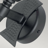 Saxon Single Candle-Style Wall Light in Black Wrought Iron