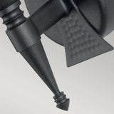 Saxon Single Candle-Style Wall Light in Black Wrought Iron