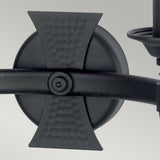 Saxon Double Wall Sconce in Black Wrought Iron