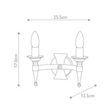 Saxon Double Wall Sconce in Black Wrought Iron