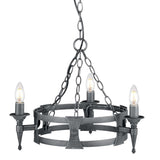 Black & Silver Saxon 3-Light Wrought Iron Elegance Chandelier