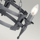 Black & Silver Saxon 3-Light Wrought Iron Elegance Chandelier