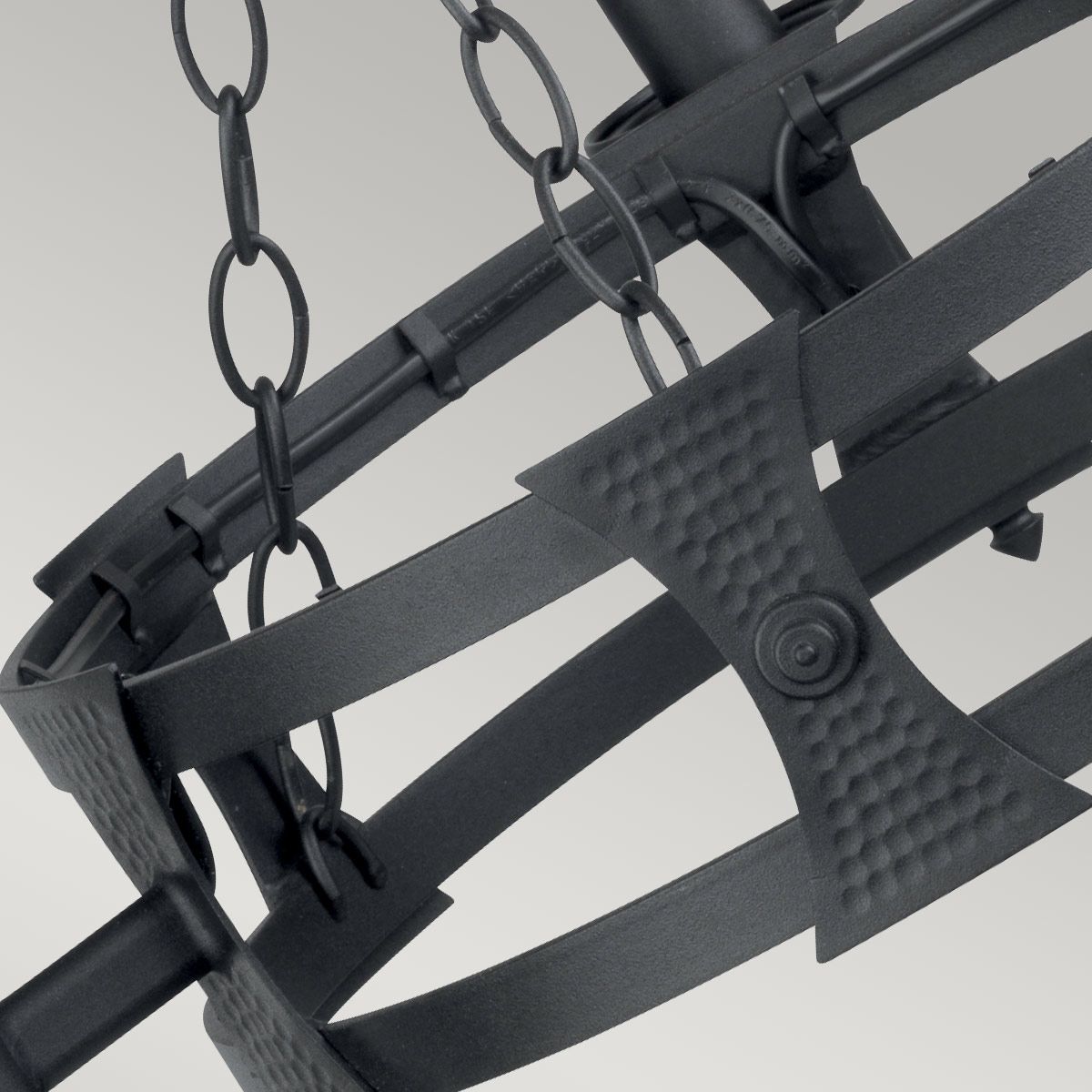 Medieval Elegance 3-Light Black Iron Chandelier