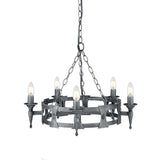 Saxon 5-Light Chandelier in Elegant Black and Silver Finish