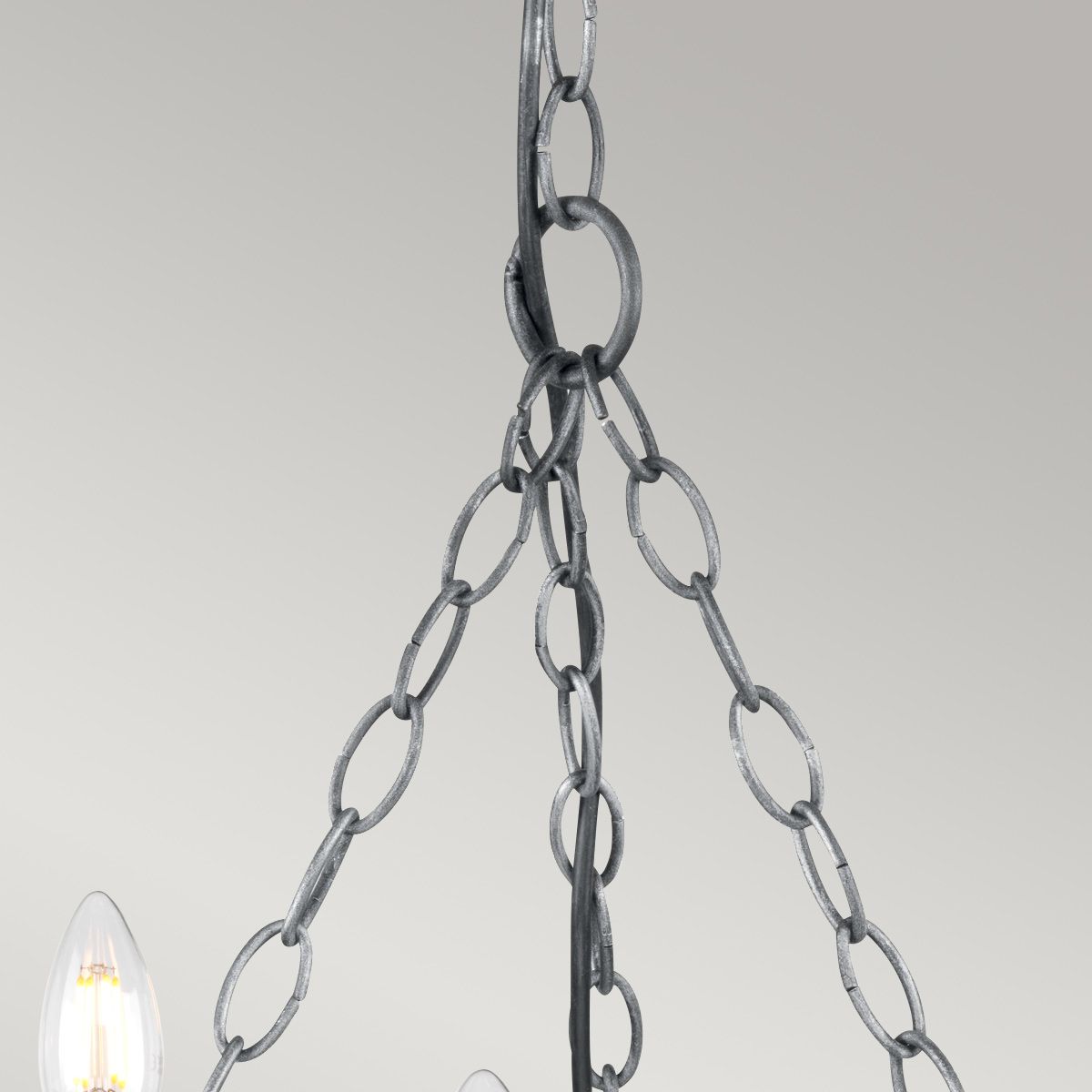 Saxon 5-Light Chandelier in Elegant Black and Silver Finish