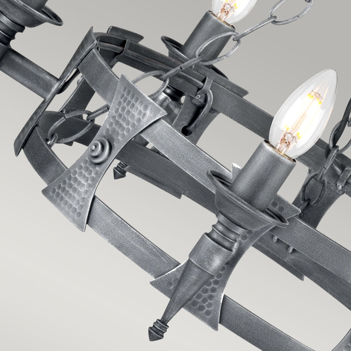 Saxon 5-Light Chandelier in Elegant Black and Silver Finish
