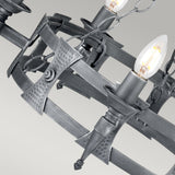 Saxon 5-Light Chandelier in Elegant Black and Silver Finish