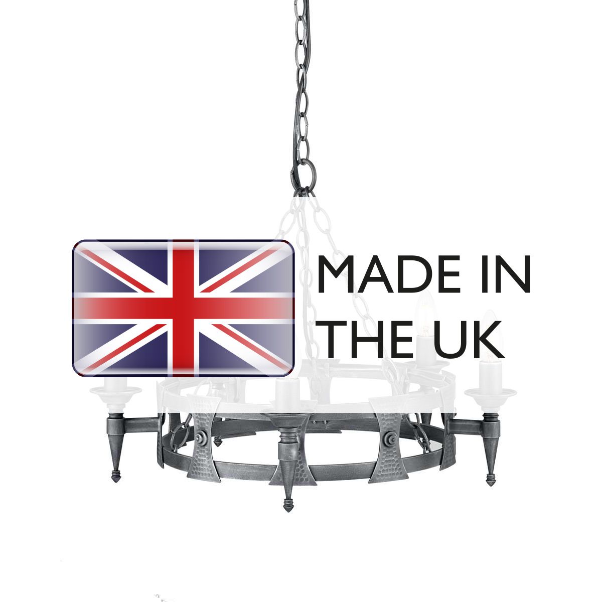 Saxon 5-Light Chandelier in Elegant Black and Silver Finish