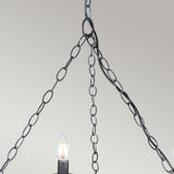 Elegance in Iron: Eight-Light Saxon Chandelier in Black and Silver