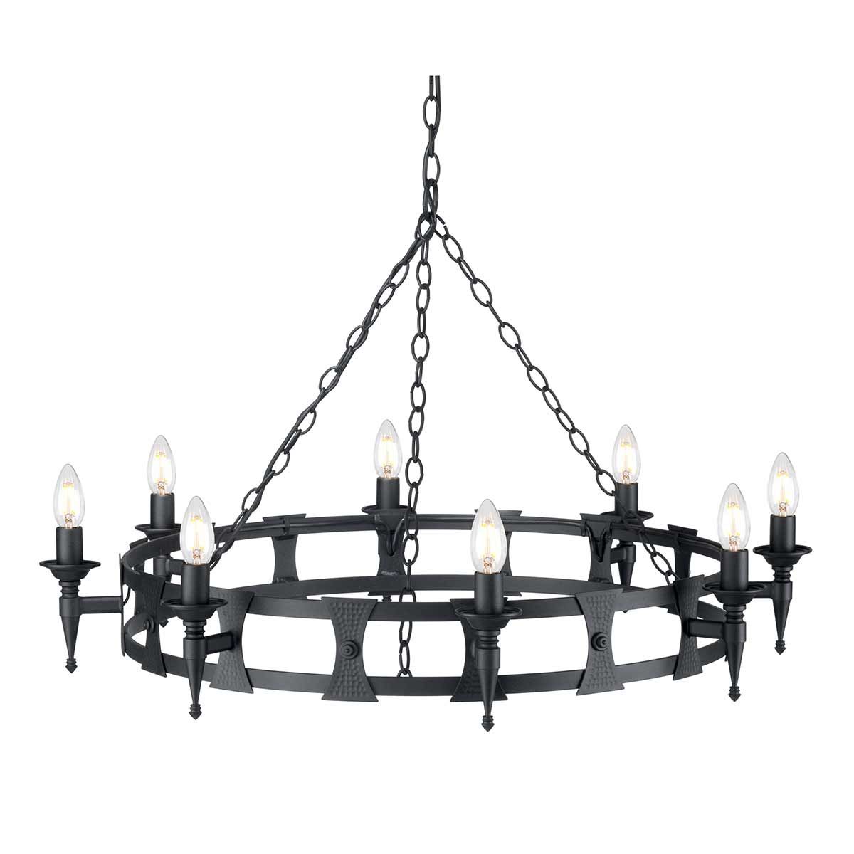 Black Saxon 8-Arm Medieval Chandelier
