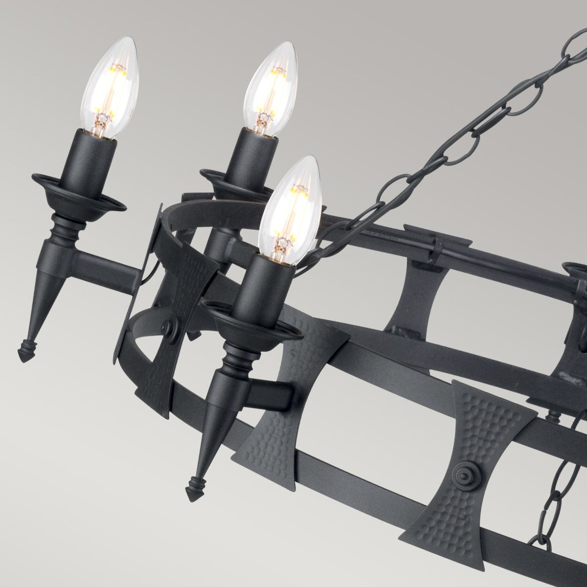 Black Saxon 8-Arm Medieval Chandelier