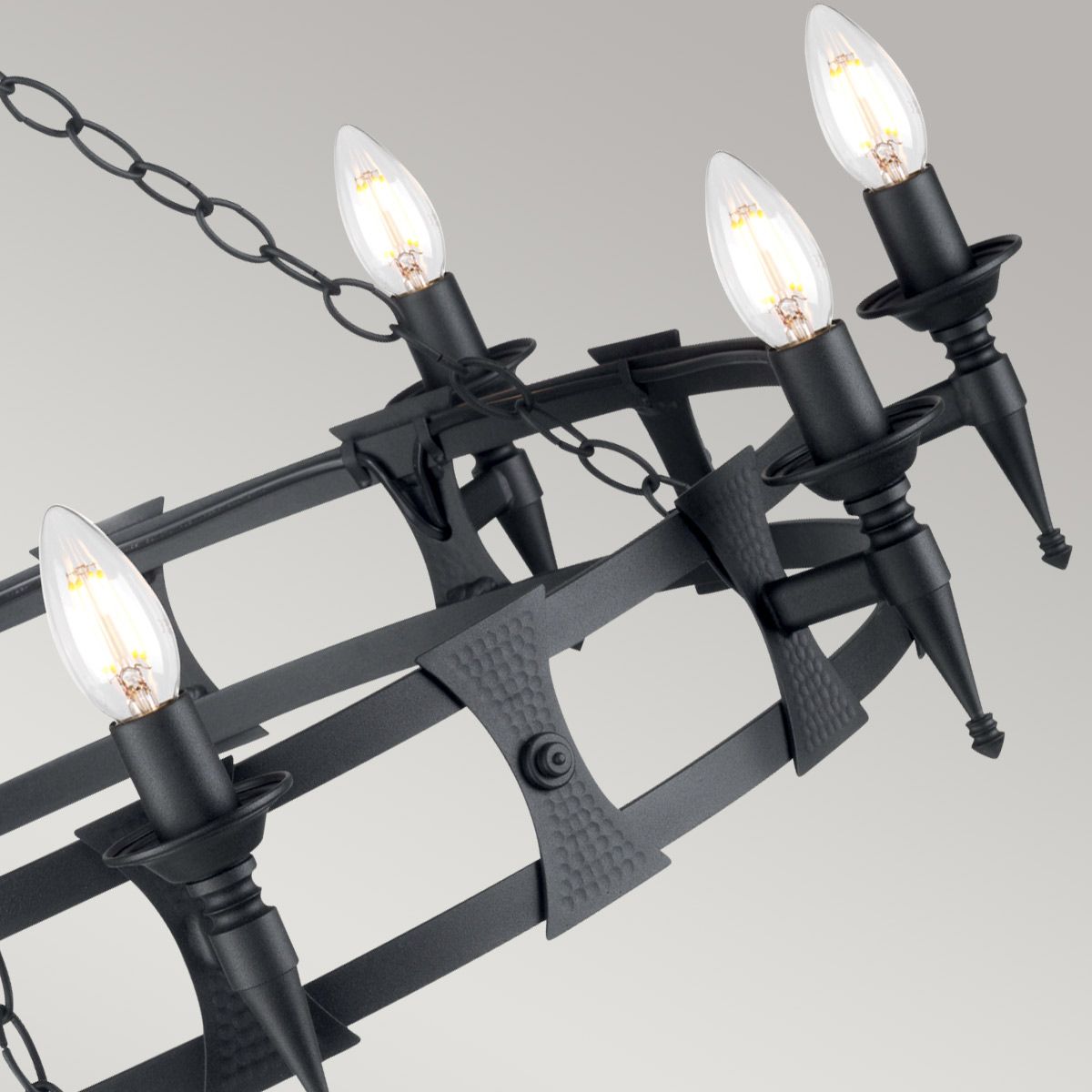 Black Saxon 8-Arm Medieval Chandelier