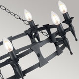 Black Saxon 8-Arm Medieval Chandelier