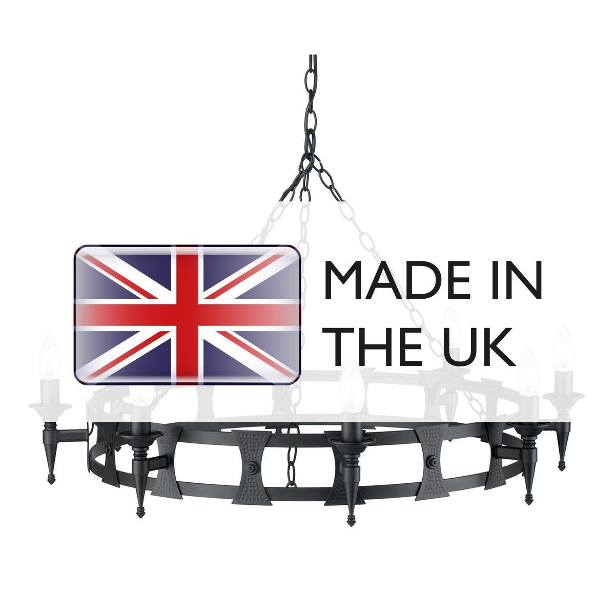 Black Saxon 8-Arm Medieval Chandelier