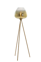 Elegant Gold-Clear Glass Tripod Floor Lamp 146 cm - Mayson Design