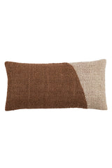 Dark Brown and Beige Rectangular Cushion - 60x30 cm