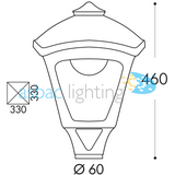 Sergio 15W E27 HighPower LED CCT, Modern Lantern Head, Black/Clear