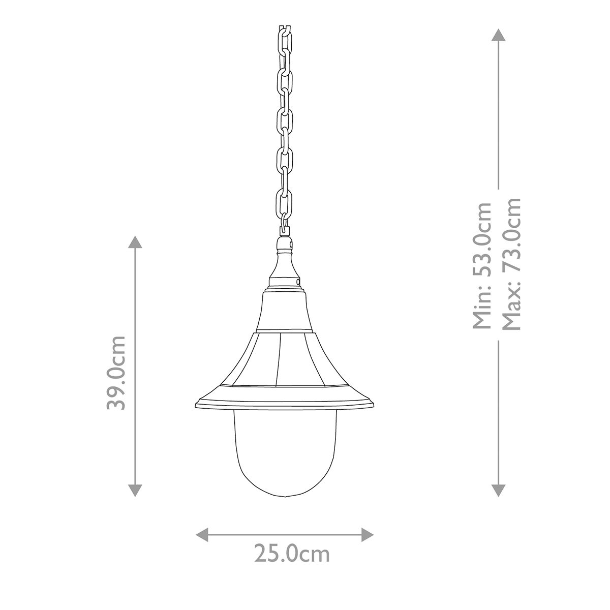 Elegant Coastal Black Chain Lantern